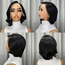 Load image into Gallery viewer, Human Hair Lace Frontal Wig Natural Color Front Lace Bob Wig Human Hair Wigs Cheap Wigs Pixie Cut Wigs Human False Hair
