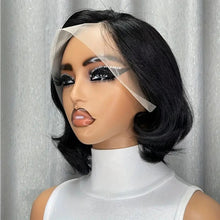 Load image into Gallery viewer, Human Hair Lace Frontal Wig Natural Color Front Lace Bob Wig Human Hair Wigs Cheap Wigs Pixie Cut Wigs Human False Hair
