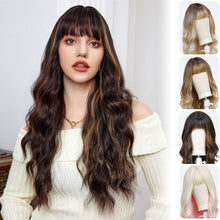 Load image into Gallery viewer, Air Bangs Long Curly False Hair Women Wig Multi Colored Natural and Versatile Ladies' Elegant Wig Full Head Cover
