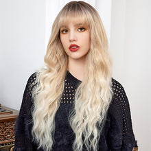 Load image into Gallery viewer, Air Bangs Long Curly False Hair Women Wig Multi Colored Natural and Versatile Ladies' Elegant Wig Full Head Cover
