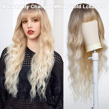 Load image into Gallery viewer, Air Bangs Long Curly False Hair Women Wig Multi Colored Natural and Versatile Ladies' Elegant Wig Full Head Cover
