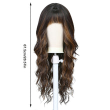 Load image into Gallery viewer, Air Bangs Long Curly False Hair Women Wig Multi Colored Natural and Versatile Ladies' Elegant Wig Full Head Cover
