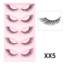 Load image into Gallery viewer, Creative 5 Pairs Reusable Cross Fake Eyelashes Thick Cat Eye Slanted Flying Elegant Fashion Styles False Eyelashes
