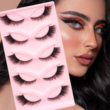 Load image into Gallery viewer, Creative 5 Pairs Reusable Cross Fake Eyelashes Thick Cat Eye Slanted Flying Elegant Fashion Styles False Eyelashes
