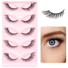 Load image into Gallery viewer, Creative 5 Pairs Reusable Cross Fake Eyelashes Thick Cat Eye Slanted Flying Elegant Fashion Styles False Eyelashes
