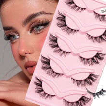 Load image into Gallery viewer, 5 Pairs Natural Exaggerated Curled Cat Eye Eyelashes Fox Eye Tail Elongated Eyelashes 3D False Eyelash Extension
