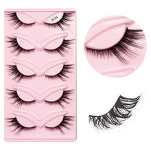 Load image into Gallery viewer, 5 Pairs Natural Exaggerated Curled Cat Eye Eyelashes Fox Eye Tail Elongated Eyelashes 3D False Eyelash Extension
