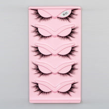 Load image into Gallery viewer, 5 Pairs Natural Exaggerated Curled Cat Eye Eyelashes Fox Eye Tail Elongated Eyelashes 3D False Eyelash Extension
