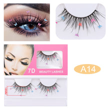 Load image into Gallery viewer, Sparkling Artificial Eyelashes Peach Heart Glitter Small Flower Glitter Synthetic Fiber Performance Christmas Party Eyelashes
