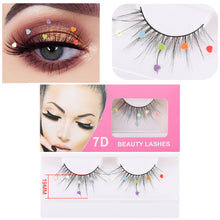 Load image into Gallery viewer, Sparkling Artificial Eyelashes Peach Heart Glitter Small Flower Glitter Synthetic Fiber Performance Christmas Party Eyelashes
