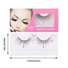 Load image into Gallery viewer, Sparkling Artificial Eyelashes Peach Heart Glitter Small Flower Glitter Synthetic Fiber Performance Christmas Party Eyelashes
