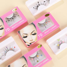 Load image into Gallery viewer, Sparkling Artificial Eyelashes Peach Heart Glitter Small Flower Glitter Synthetic Fiber Performance Christmas Party Eyelashes
