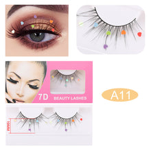 Load image into Gallery viewer, Sparkling Artificial Eyelashes Peach Heart Glitter Small Flower Glitter Synthetic Fiber Performance Christmas Party Eyelashes
