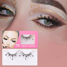 Load image into Gallery viewer, Sparkling Artificial Eyelashes Peach Heart Glitter Small Flower Glitter Synthetic Fiber Performance Christmas Party Eyelashes
