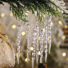 Load image into Gallery viewer, 12/24/36pcs Crystal Clear Christmas Tree Ornaments Acrylic Icicle Pendants For Holiday &amp; Winter Party Home Decorations New Year Gift
