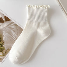 Load image into Gallery viewer, Cute Cuffed Ankle Socks Soft Comfortable Highly Elastic Cotton Socks Skin-friendly Breathable Solid Color Socks for Women
