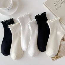 Load image into Gallery viewer, Cute Cuffed Ankle Socks Soft Comfortable Highly Elastic Cotton Socks Skin-friendly Breathable Solid Color Socks for Women
