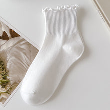 Load image into Gallery viewer, Cute Cuffed Ankle Socks Soft Comfortable Highly Elastic Cotton Socks Skin-friendly Breathable Solid Color Socks for Women

