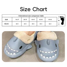 Load image into Gallery viewer, Plush Shark Shaped Cotton Slippers Comfortable Warm Winter Slippers Non-slip Lightweight Indoor Outdoor Couple Slippers
