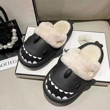 Load image into Gallery viewer, Plush Shark Shaped Cotton Slippers Comfortable Warm Winter Slippers Non-slip Lightweight Indoor Outdoor Couple Slippers
