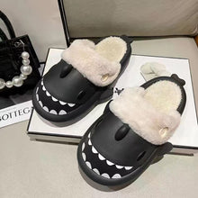 Load image into Gallery viewer, Plush Shark Shaped Cotton Slippers Comfortable Warm Winter Slippers Non-slip Lightweight Indoor Outdoor Couple Slippers
