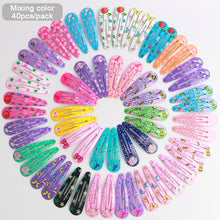 Load image into Gallery viewer, 40pcs/set Colorful Printed Children Hair Clip Lovely Bangs Hairpin BB Clip Versatile Fashionable Headwear Hair Accessories
