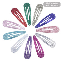 Load image into Gallery viewer, 40pcs/set Colorful Shiny Scallion Powder Children Hair Clip Bangs Hairpin BB Clip Simple Fashionable Headwear Hair Accessories
