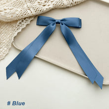 Load image into Gallery viewer, Double Layer Bowknot Ribbon Tassel Ponytail Hair Clip Fashionable Solid Color Long Ribbon Hair Clip Headwear Hair Accessory
