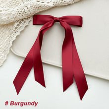 Load image into Gallery viewer, Double Layer Bowknot Ribbon Tassel Ponytail Hair Clip Fashionable Solid Color Long Ribbon Hair Clip Headwear Hair Accessory

