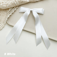 Load image into Gallery viewer, Double Layer Bowknot Ribbon Tassel Ponytail Hair Clip Fashionable Solid Color Long Ribbon Hair Clip Headwear Hair Accessory

