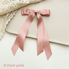 Load image into Gallery viewer, Double Layer Bowknot Ribbon Tassel Ponytail Hair Clip Fashionable Solid Color Long Ribbon Hair Clip Headwear Hair Accessory
