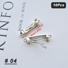 Load image into Gallery viewer, 10pcs/set Spring Clip Multi Sized Durable Handmade Hair Clip DIY Accessories Headwear Material Shrapnel Clip for Women
