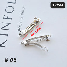 Load image into Gallery viewer, 10pcs/set Spring Clip Multi Sized Durable Handmade Hair Clip DIY Accessories Headwear Material Shrapnel Clip for Women
