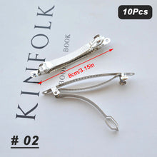 Load image into Gallery viewer, 10pcs/set Spring Clip Multi Sized Durable Handmade Hair Clip DIY Accessories Headwear Material Shrapnel Clip for Women
