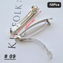 Load image into Gallery viewer, 10pcs/set Spring Clip Multi Sized Durable Handmade Hair Clip DIY Accessories Headwear Material Shrapnel Clip for Women
