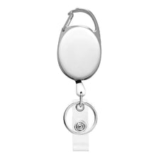 Load image into Gallery viewer, Oval Outdoor Easy-to-pull Buckle Rope Elastic Cable Puller Retractable Keychain Durable Anti Loss Telescopic Buckle Keychain
