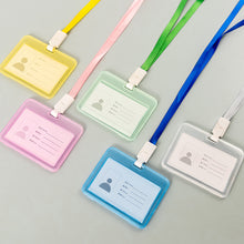 Load image into Gallery viewer, Transparent ID Card Holder Candy Colored Double-sided PP Card Holder Bank Bus Pass Card Case Cover Student Office Supplies
