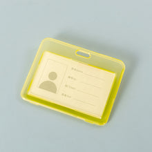 Load image into Gallery viewer, Transparent ID Card Holder Candy Colored Double-sided PP Card Holder Bank Bus Pass Card Case Cover Student Office Supplies
