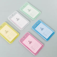 Load image into Gallery viewer, Transparent ID Card Holder Candy Colored Double-sided PP Card Holder Bank Bus Pass Card Case Cover Student Office Supplies
