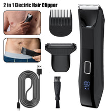 Load image into Gallery viewer, Body Hair Trimmer Shaver for Men Waterproof Dual-Head Stainless Steel Blade Trimmer Rechargeable Wet &amp; Dry Men's Ball Shavers
