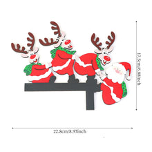 Load image into Gallery viewer, Creative Santa Claus Elk Grinch Christmas Door Hanger Over Door Sign Wood Frame Merry Christmas New Year Decoration
