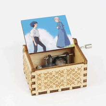 Load image into Gallery viewer, Anime Howl's Moving Castle Black Wooden Music Box Merry Go Round of Life Theme Fans Friends Mechanical Birthday Lovely Gifts
