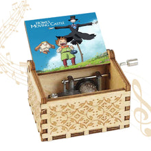 Load image into Gallery viewer, Anime Howl's Moving Castle Black Wooden Music Box Merry Go Round of Life Theme Fans Friends Mechanical Birthday Lovely Gifts
