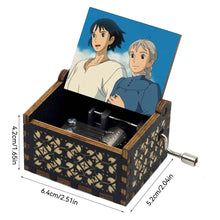 Load image into Gallery viewer, Anime Howl's Moving Castle Black Wooden Music Box Merry Go Round of Life Theme Fans Friends Mechanical Birthday Lovely Gifts
