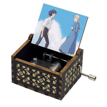 Load image into Gallery viewer, Anime Howl's Moving Castle Black Wooden Music Box Merry Go Round of Life Theme Fans Friends Mechanical Birthday Lovely Gifts
