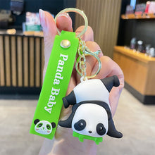 Load image into Gallery viewer, Cute Pandas Car Key Chain Pendant Cartoon Pendant Keychain Delicate Simple Key Chain for Girls Couple Bag Gifts
