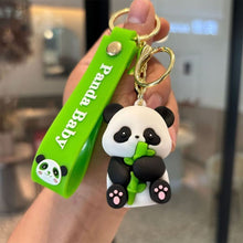 Load image into Gallery viewer, Cute Pandas Car Key Chain Pendant Cartoon Pendant Keychain Delicate Simple Key Chain for Girls Couple Bag Gifts

