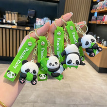 Load image into Gallery viewer, Cute Pandas Car Key Chain Pendant Cartoon Pendant Keychain Delicate Simple Key Chain for Girls Couple Bag Gifts
