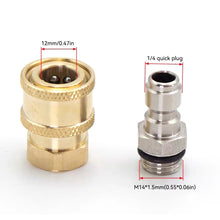 Load image into Gallery viewer, 2Pcs 3/8'' or 1/4" Pressure Washer Adapter Kit M22 14mm 12mm Female Male Swivel to Quick Connect Release Set Nozzles

