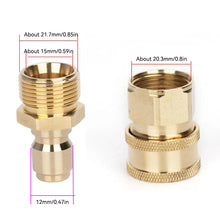 Load image into Gallery viewer, 2Pcs 3/8'' or 1/4" Pressure Washer Adapter Kit M22 14mm 12mm Female Male Swivel to Quick Connect Release Set Nozzles
